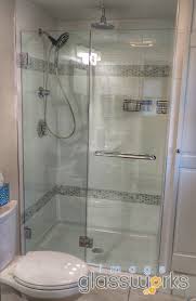 Take A Look At This Amazing Frameless Door Hinged From A Support Panel Customer Requested Just A Towel Ba Frameless Shower Doors Shower Enclosure Shower Doors