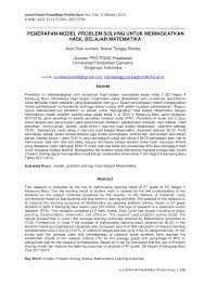 Pdf Penerapan Model Problem Solving Untuk Meningkatkan Hasil Belajar Matematika