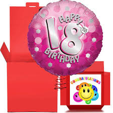Create your very own personalised balloon by adding your photo and text for birthdays, anniversaries, get well, new baby and loads of other occasions. 18th Birthday Pink Helium Balloon Free Delivery Notjustballoons Co Uk