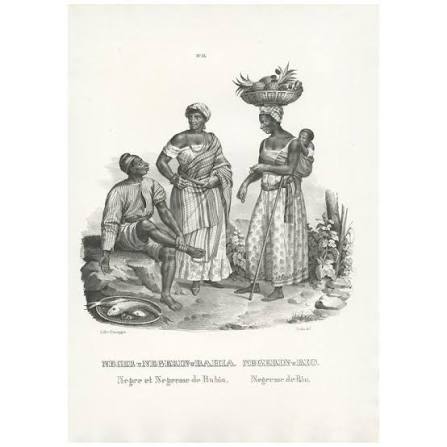Antique Print of Natives of Bahia and Rio by Honegger (1845) For Sale at 1stDibs