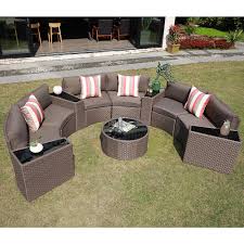 Maybe you would like to learn more about one of these? Sunsitt Outdoor Sectional Set 11 Piece Half Moon Patio Furniture Brown Wicker Sofa Taupe Cushions With 4 Side Table And 4 Pillows Conversation Sets Patio Furniture Sets Amaltheiayada Gr