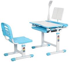 31wide x 18deep desktop provides space for a computer with a mouse along with writing materials. Blue Reading And Drawing Storage Adjustable Height Childr Study Desk Chair And Table Set Students Interactive Workstation With Wood Tiltable For Studying Kids Desk And Chair Set Children Desk Home Kitchen