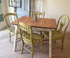 Vintage Small Kitchen Table With Four Miss Matched Chairs Country Kitchen Tables Small Kitchen Table Sets Painted Kitchen Tables