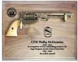 pistol plaque military retirement gifts