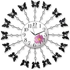 Tasli Ferforje Dekoratif Kelebek Duvar Saati Urun Bilgisi Urun Maddesi Metal Govde Gercek Cam Ebat 62 Cm Mekanizmasi Akar San Wall Clock Clock Wall