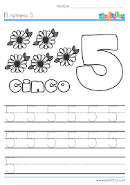Numero 5 Para Colorear