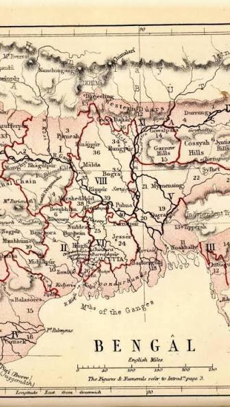 Bengal Presidency Map 1858