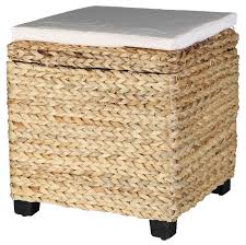 Sitztruhe Hocker Aus Wasserhyazinthe Sitzbank Sitztruhe Aufbewahrungsbox Sitzhocker Mit Kissen Aufbewahrungskorbe Sitztruhe Hocker Gepolsterter Hocker