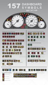 157 dashboard symbols automobile engineering automotive mechanic car symbols