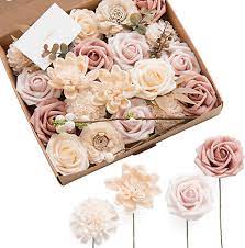 Ling's moment designs and make delicate flowers for your wedding. Ling S Moment Natural Dusty Rose Artificial Flowers Combo For Diy Wedding Bouque Ebay