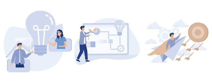 Problem solving skills, Creative idea, decision making and motivation, boost creativity, business leadership, achievement and success abstract metaphor. set flat vector modern illustration 21963400 Vector Art at Vecteezy