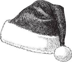 Black And White Santa Hat Hand Drawn Vector Drawing Of A Santa Hat Black And White Sketch On A Black And White Sketches Drawings How To Draw Santa