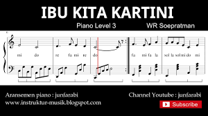 Not angka pianika lagu ibu kita kartini ciptaan w.r. Ibu Kita Kartini Not Balok Piano Level 3 Lagu Wajib Nasional Youtube