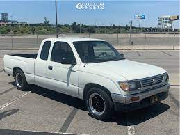 It's supposed to suggest the rugged outdoors, as well as strength. 1996 Toyota Tacoma Wheel Offset Tucked Lowered On Springs 1077048 Team Stance