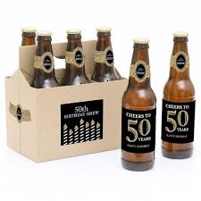 No doubt there will be a few bottles gifted to him for his 59th, and he'll be able to enjoy them in a whole new way. Adult 50th Birthday Gold Decorations For Women And Men 6 Beer Bottle Labels And 1 Carrier Birthday Gift Bigdotofhappiness Com