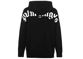 Palm Angels Over The Head Logo Hooded Sweatshirt Black
