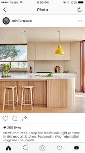 This island bench design brings an element of unexpected beauty by introducing a curved benchtop and a brass cylindrical pedestal. Curved End Of Bench Kitchen Design Modern Kitchen Kitchen 2020
