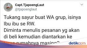 Maybe you would like to learn more about one of these? Tukang Sayur Bikin Grup Wa Ikut Arahan Untuk Social Distancing