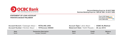 Home Loan Statement Guide Ocbc Personal Banking