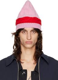 Edward Cuming Pink & Red Aaron Knit Beanie