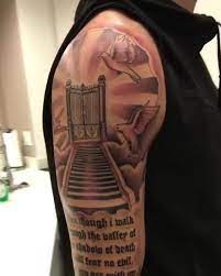 Yea though i walk through the valley of the shadow of death, i will fear no evil, for you are with me. Although I Walk Through The Valley Of The Shadow Of Death Tattoo