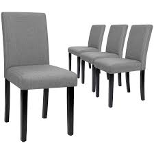 Walnew Set Of 4 Modern Upholstered Dining Chairs With Wood Legs Gray Walmart Com Dining Room Chair Covers Dining Chairs Dining Room Chairs