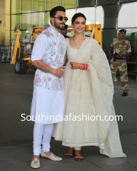 Deepika And Ranveer In Sabyasachi South India Fashion White Anarkali Traditional Indian Outfits Dress Indian Style
