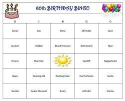 60th Birthday Party Bingo Game 60 Cards Old Age Theme Bingo Etsy 60th Birthday Party 60th Birthday Party Bingo