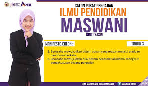 Pusat pengajian ilmu pendidikan bilangan calon: Ikatan Mahasiswa Usm Pp Ilmu Pendidikan Maswani Binti Yasin 1 Berusaha Mewujudkan Sistem Aduan Yang Mapan Melalui E Aduan Dan Forum Berkala 2 Berusaha Mewujudkan Dual Sistem Penasihat Akademik Mengikut Pengkhususan Bidang