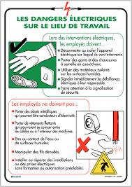 Affiche Sur Les Dangers Electriques Sur Le Lieu De Travail Seton Fr
