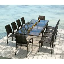 Shop allmodern for modern and contemporary outdoor furniture to match every style and budget. Ocean Rattan Fiji Extending Table Stacking Chairs Outdoor Dining Set