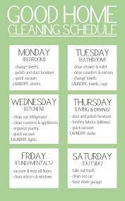Cleaning Schedule Household Cleaning Schedule Clean House Schedule House Cleaning Tips