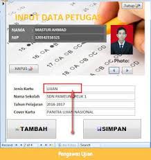 Pengawas Ujian Kartu Aplikasi Ruangan