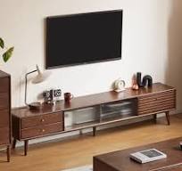 Rubber Solid wood Light Luxury TV Cabinet.