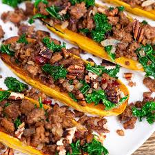 Beyond Beef Stuffed Butternut Squash Beyond Meat The Future Of Protein Beyond Beef Recipes Winter Squash Recipes Healthy Eating Recipes