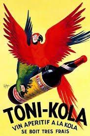 parrot birds toni kola apritif wine drink bar restaurant etsy in 2021 vintage posters art vintage advertisement