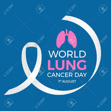 Lung cancer awareness month 2020: World Lung Cancer Day Banner With Circle White Ribbon And Lung Royalty Free Cliparts Vectors And Stock Illustration Image 122344890