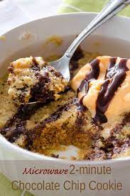 Microwave 2 Minute Chocolate Chip Cookie For One Microwave Chocolate Chip Cookie Chocolate Chip Cookies Yummy Sweets