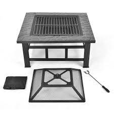 Check spelling or type a new query. Merax Bbq Fire Pit Quadrilateral Multifunctional With Spark Protection Garden Metal Fire Basket Geekmaxi Com