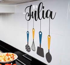 Vinilo Cocina Utensilios Con Nombre Tenvinilo