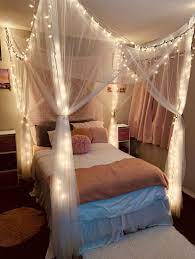 Canopy With Lights Aesthetic Bedroom Bed Canopy With Lights Canopy Bed Diy