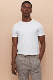 Premium Cotton T Shirt White Men H M Us In 2020 White Shirt Men Mens White Dress Shirt White Tees Outfit