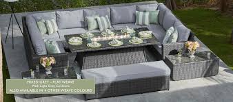 Halo 5j U Shaped Sofa Combo With Dining Gas Fire Pit Table Bench U Shape Sofas Corner Sofas Outdoor Gas Fire Pit Table Fire Pit Table Gas Firepit