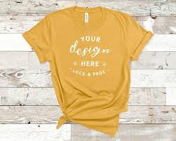 Bella Canvas 3001 Mockup On Wood Shirt Mockup Mockup Free Psd Free Psd Mockups Templates