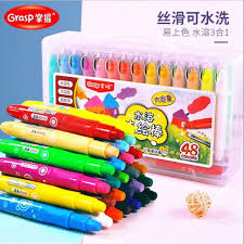 Grasp 48 Warna Crayon Warna Warni Pensil Warna Tipe Larut Dalam Air Crayon Oil Pastel Shopee Indonesia