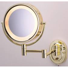 Halo Swinging Lighted Vanity Mirror Bathroom Mirrors Bathroom Wall Mounted Makeup Mirror Lighted Wall Mirror Wall Mounted Mirror