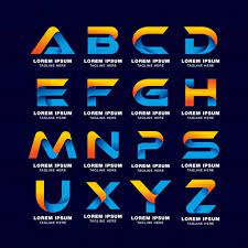 Modelo De Logotipo De Letra De Alfabeto Em Gradientes De Estilo Cor Azul Amarela E Laranja Typo Logo Design Letter Logo Logo Templates