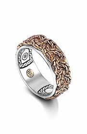 Men S John Hardy Classic Chain Braided Two Tone Band Ring Bronze Silver Mens Jewelry Bracelets For Men Jewelry Design