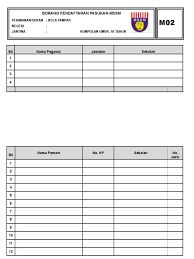 Kod 01 02 03 04 05 06 07 08 09 10 11. Borang Pendaftaran Pasukan Mssm Borang Pendaftaran Pasukan Mssm