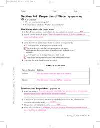 The nature of science worksheet. Properties Of Water Biology